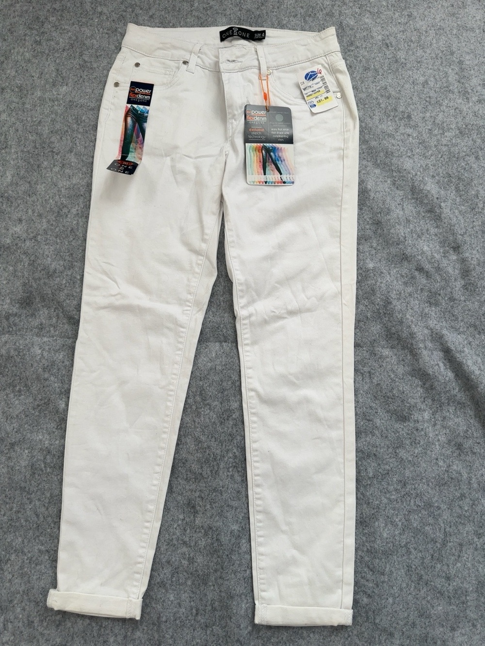 One5One White Skinny Stretch Jeans Size 4 NWOT Power Flex Denim